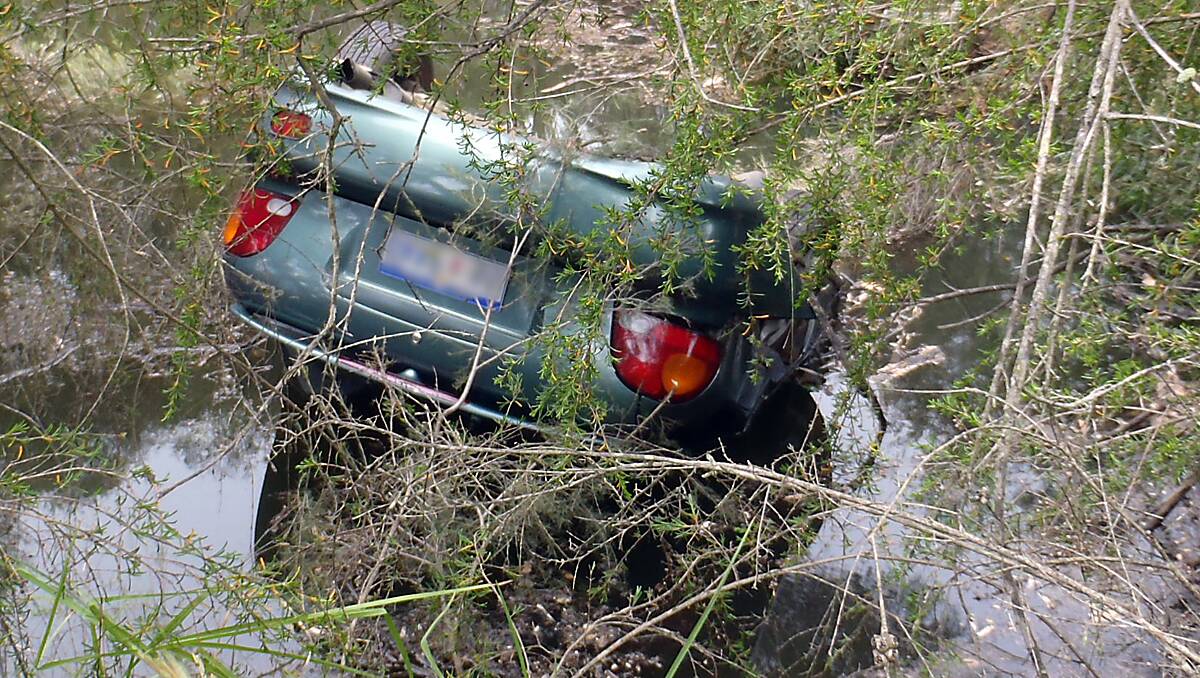 The car which ended up in the Collie River.