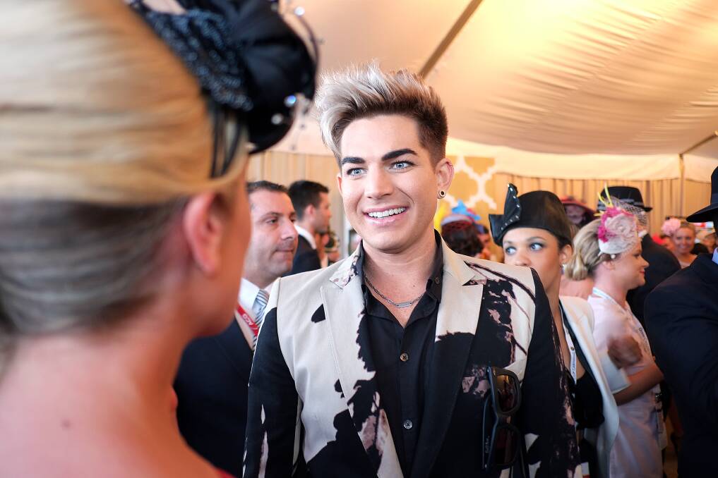Photo of Adam Lambert at the Beck Caulfield Guineas Day on Saturday October 13, 2012. Photo: The Sunday Age/Luis Enrique Ascui