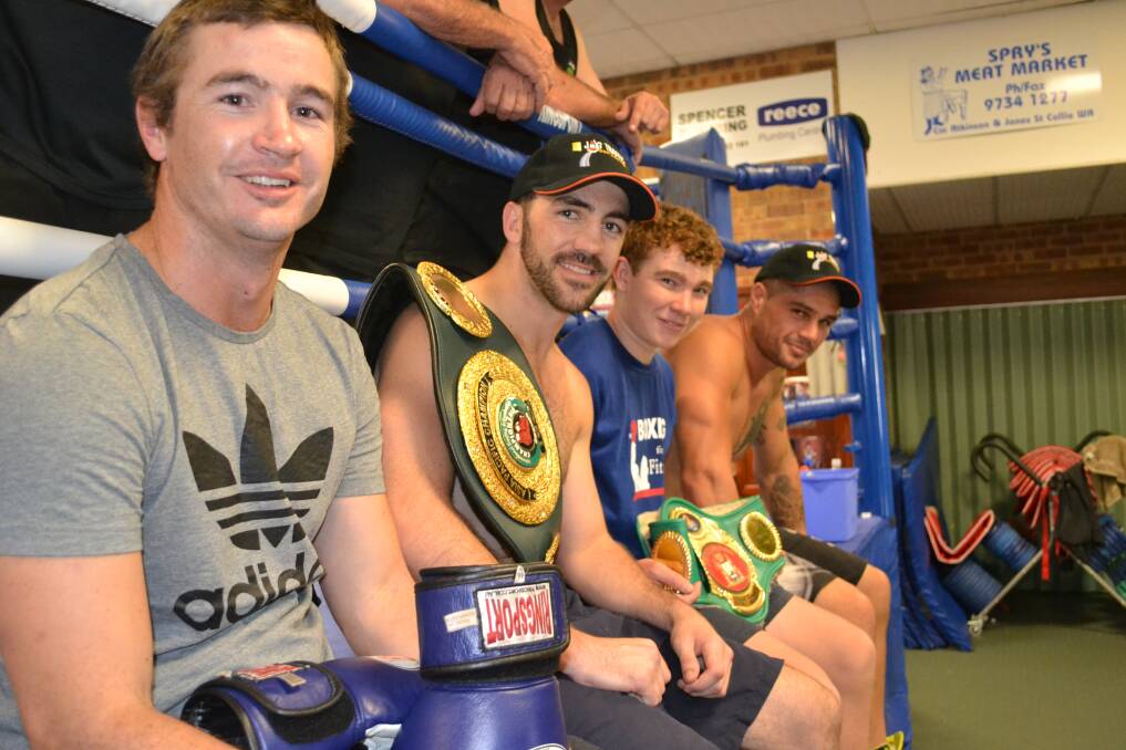 Two pro boxers Andy Green and Luke Sharp trained hard at the Collie Roche Park boxing gym.  