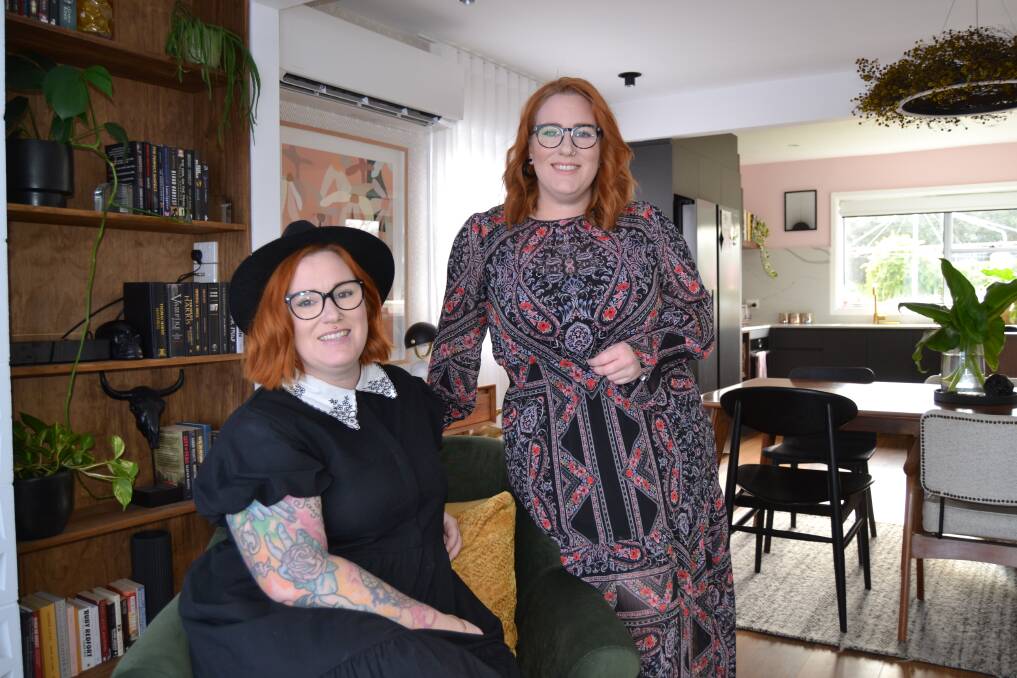 Rhi and Kimmy Harris in the Summerhill home renovated on House Rules. Picture: Ryan Young