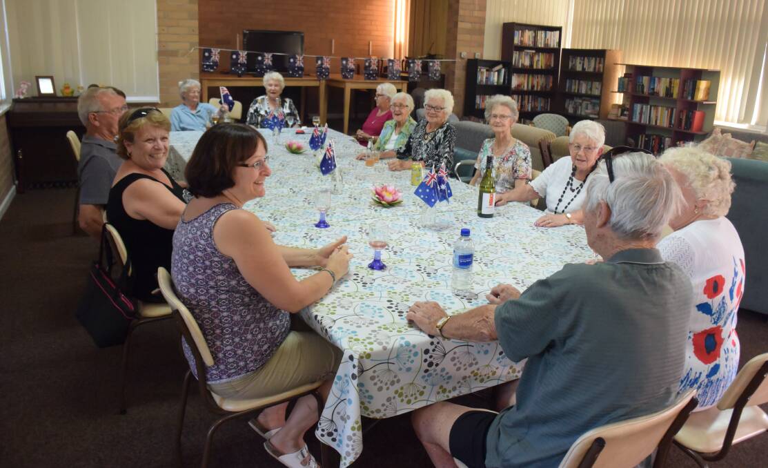 A group of Collie seniors celebrate Australia Day together last year. 