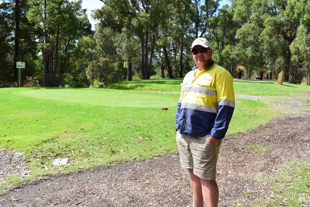 Green thumbs: Collie Golf Club course superintendent Douglas Bayley has worked alongside volunteers to help restore the course after last year's fire. Photo: Thomas Munday.  

