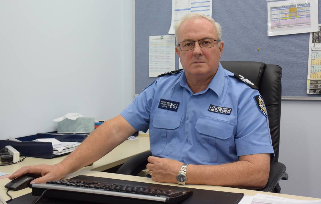 Goodbye: Collie Police senior sergeant Mike Dean is leaving this week, taking up a position in Minister for Police Michelle Roberts' office. Picture: Thomas Munday. 