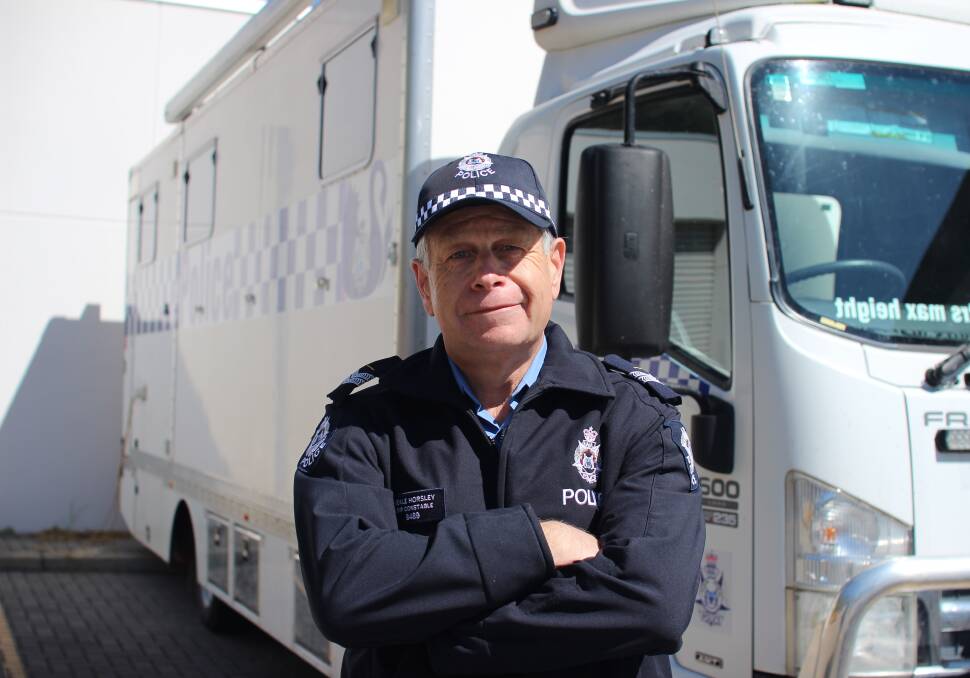 Prevention in action: South West Police senior constable Neale Horsley. Photo: Jesinta Burton.