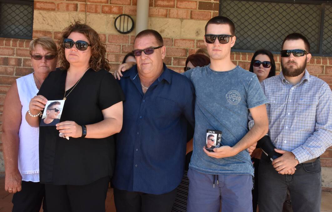 The family and friends of Jack Barton outside Busselton Court.