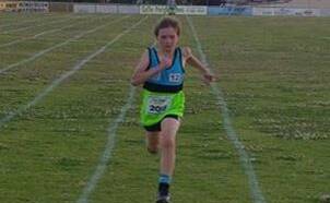 Pushing hard: Noah Carter, under 12, took on the 1500 metres and recorded a time of 6:38:56.