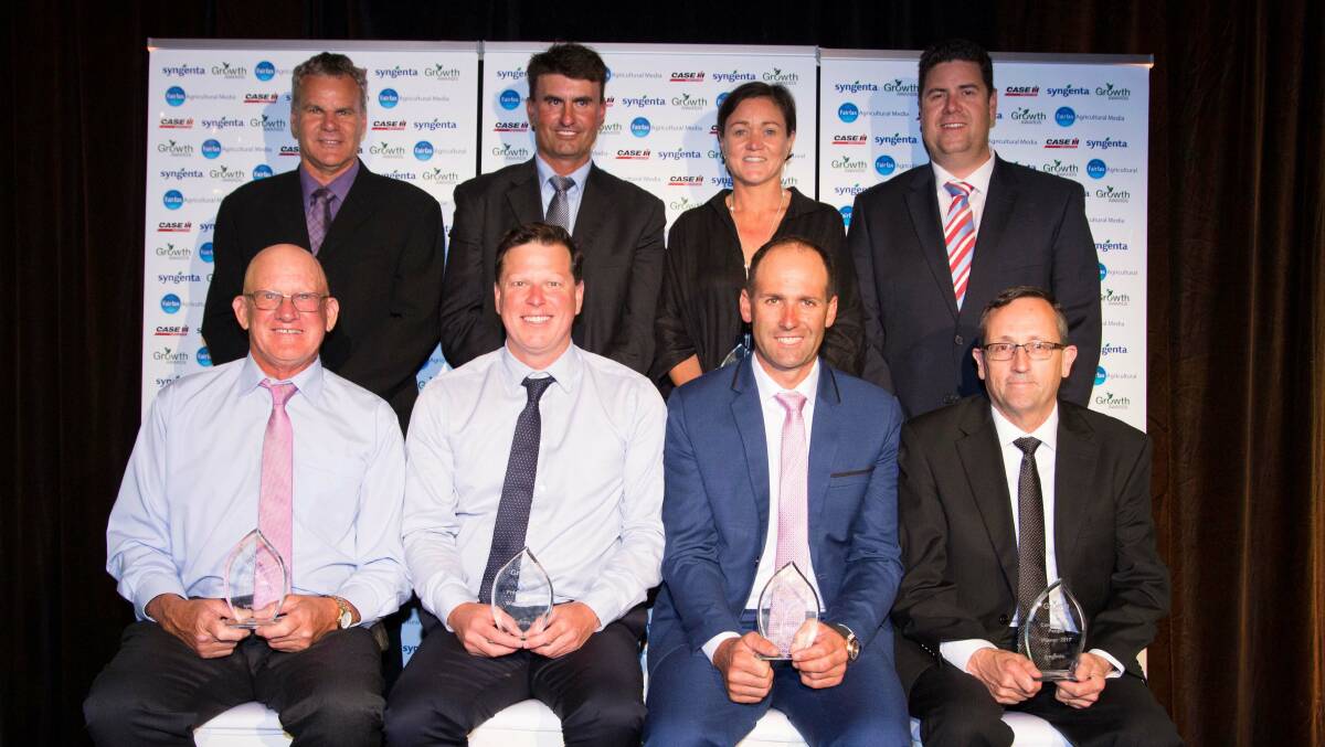 Ray Harrington (bottom left) with the other award winners from the 2017 Syngenta Growth Awards. Photo: Supplied.