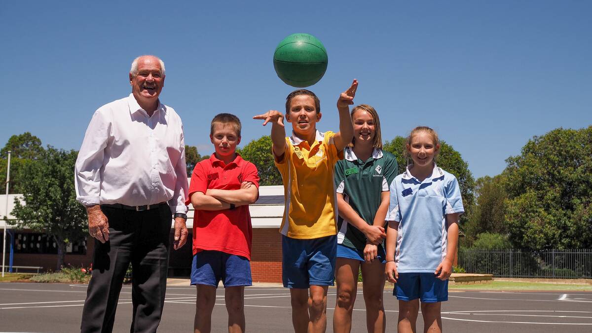 Collie-Preston MLA Mick Murray visited Fairview Primary School recently to check out the school's recently upgraded basketball courts. Photos supplied.