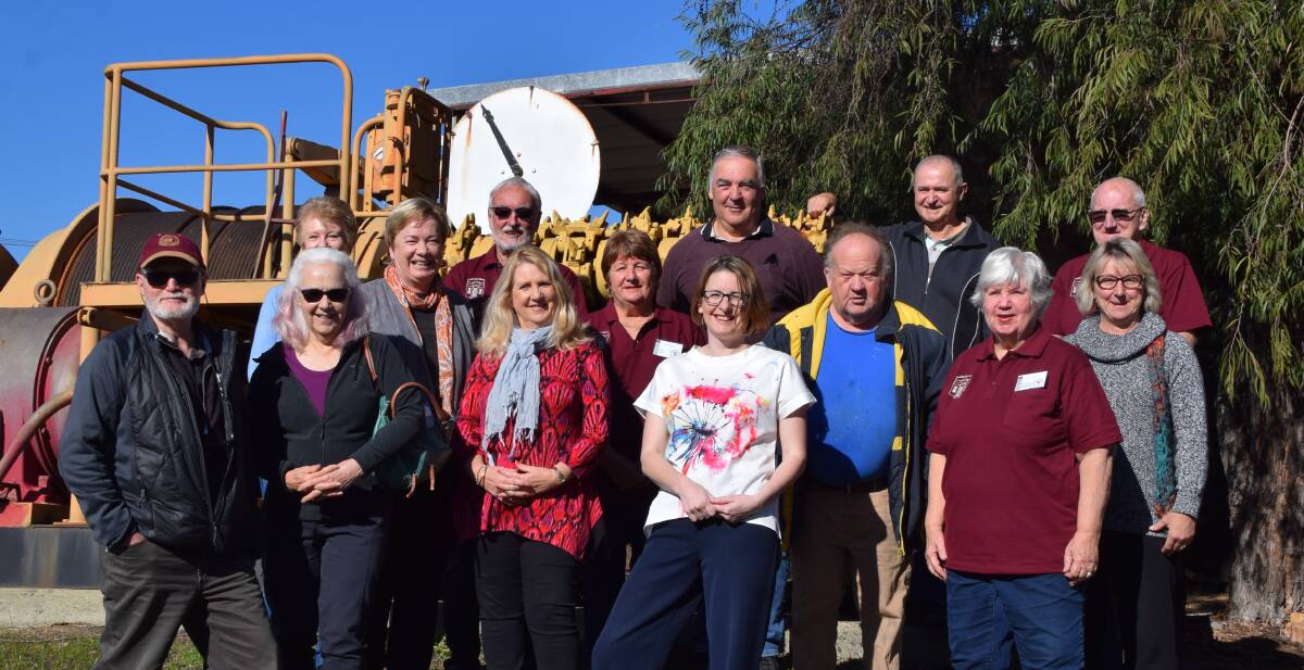 State finallist: Tidy Towns judges Peter and Rhonda Ashton (front left) visiting the Coalfields Museum on their trip to Collie in June. Photo: Ashley Bolt.