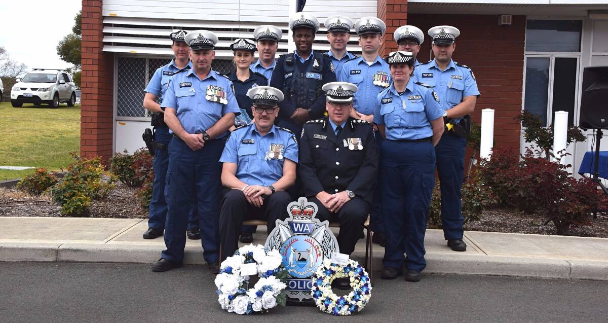 Collie Police commemorating Police Remembrance Day in 2017. Photo: Shannon Wood