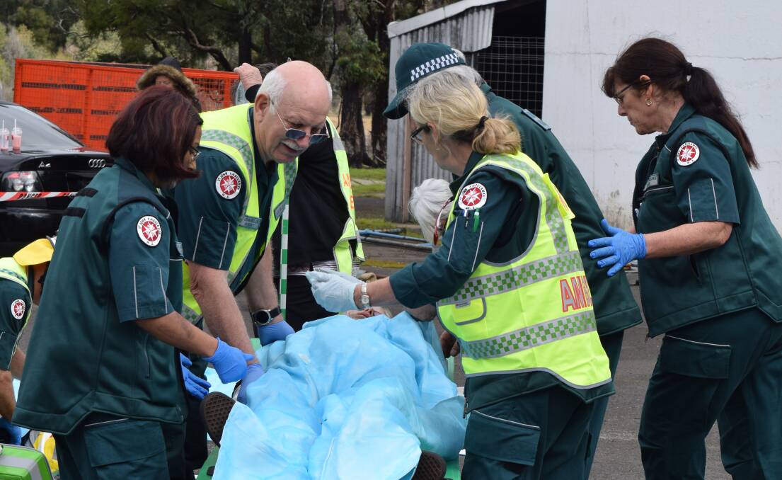 Volunteers from St John Ambulance WA during a training exercise earlier this year.