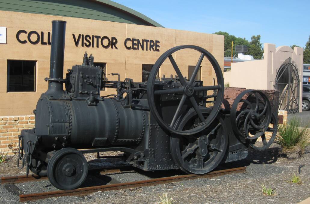 Polly the steam tractor, which was converted to run on rails at Buckingham's Mill in the early 1900s, holds pride of place outside the Collie Visitor Centre. Photo: supplied