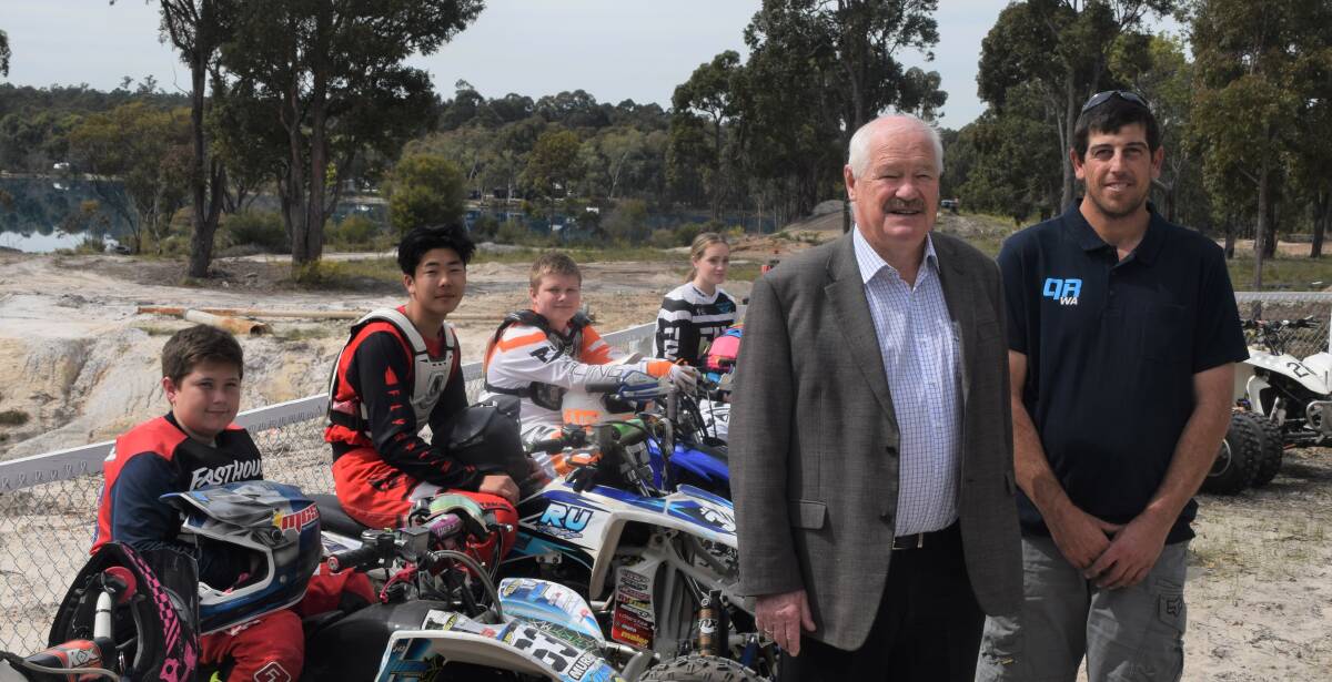 Collie-Preston MLA Mick Murray and Quad Riders Western Australia president Michael Harcourt. Photo: Ashley Bolt