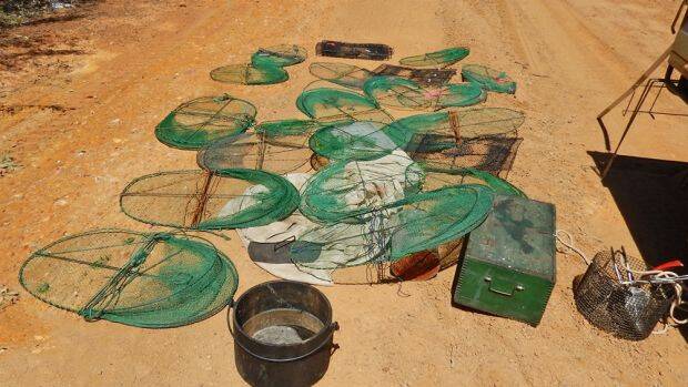 The illegal traps were seized last year at Wellington Dam. Photo supplied.