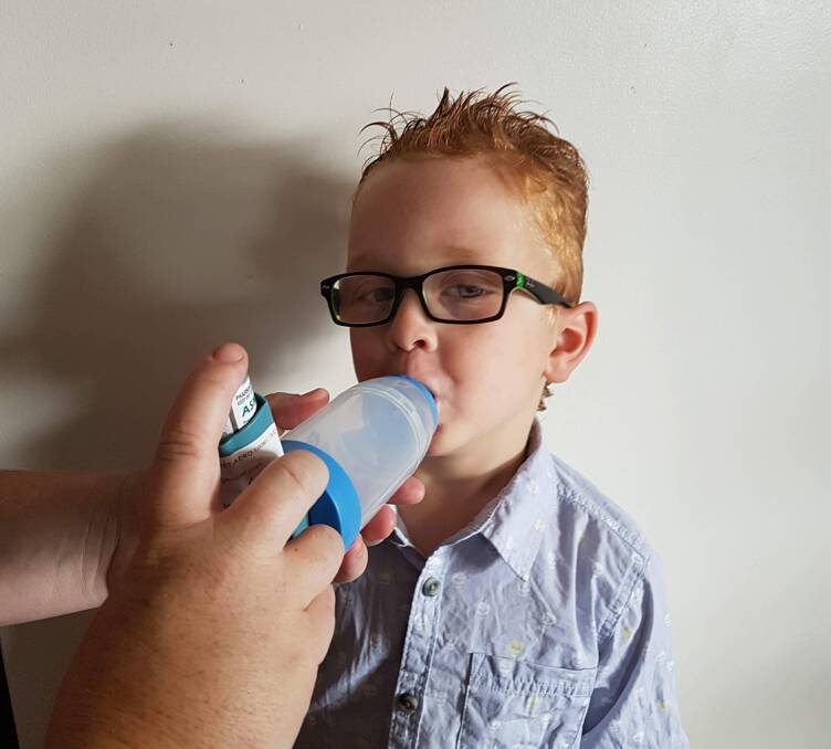 Collie boy Riley Cooper’s parents know how to use his asthma medications in the most effective way after using telehealth to receive asthma education. Photo: supplied.