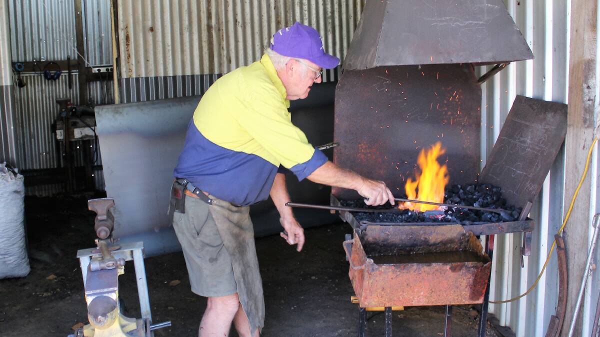 Boyanup Foundation Blacksmith Graeme working in the forge at the South West Rail and Heritage Centre. Photo: Kym Verrall