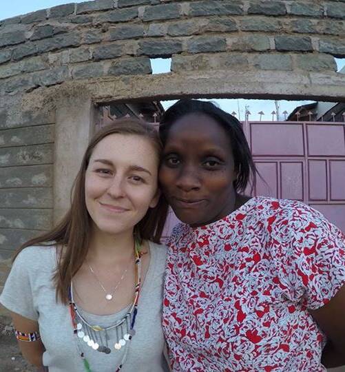 Host family: Lauren Jackson and her host mum who she stayed with for 4 weeks in Kenya during her volunteering trip. Photo: Supplied. 