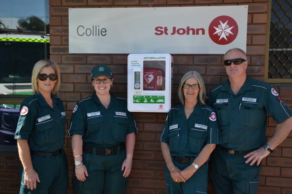 Collie St John Ambulance volunteers Angela Miller, Brylie Steiner, Jan Wiggers and David Maxwell. Photo: Breeanna Tirant.