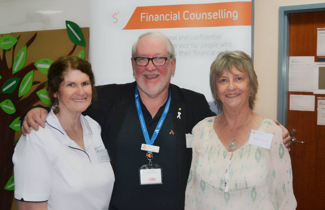 CELEBRATING 35 YEARS OF FINANCIAL COUNSELLING: Anglicare WA Financial Services practice consultant Wendy Black, chief executive officer Ian Carter and financial counsellor Sandy Groves. Photo: Breeanna Tirant
