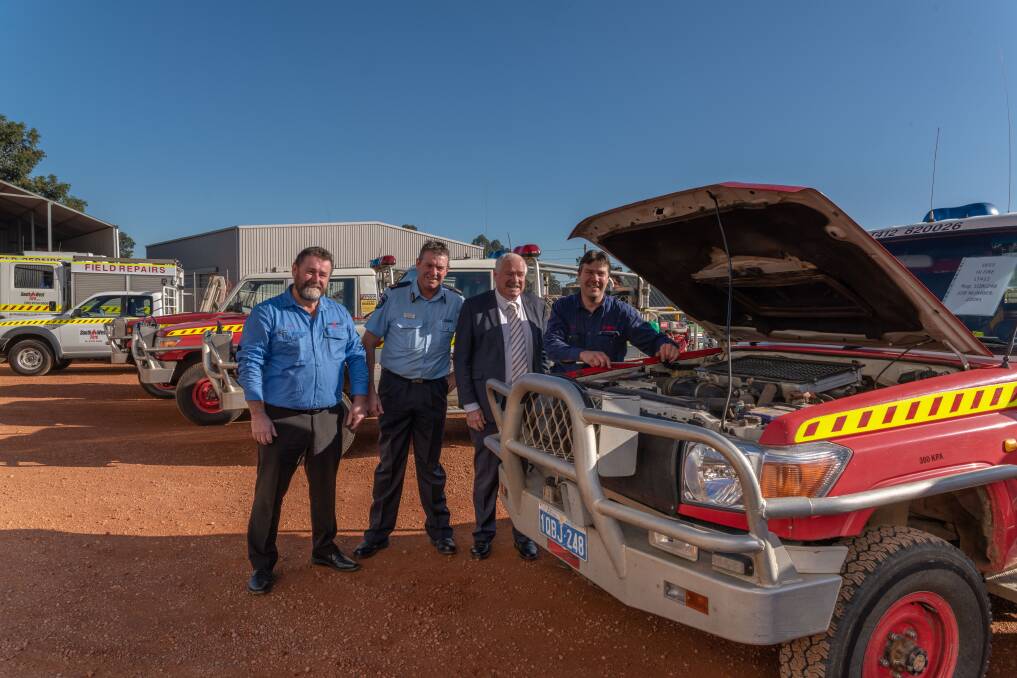 South West Fire director Colin Giles, DFES superintendent South West Peter Norman, Collie-Preston MLA Mick Murray, and South West Fire mechanic Alex Henke. Photo: Supplied