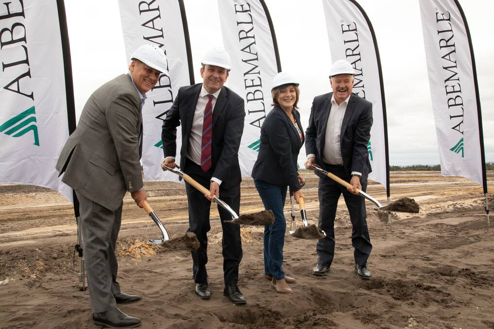 The start of construction of what will become the world's largest lithium processing plant was celebrated on Thursday, March 28. Photo: Supplied