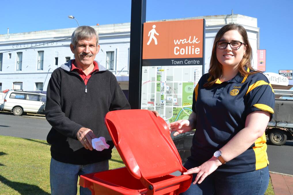 Collie Rotary Club international director Harry Wiggers and member Shannon Wood are thrilled to have received funding. Photo: Breeanna Tirant  