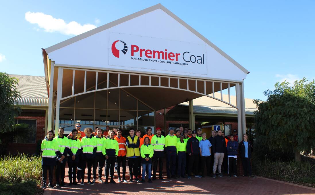 27 boys from Katanning, Bunbury, Coodanup, Gilmore and Collie were miners for a day at Premier Coal. Photo: Supplied
