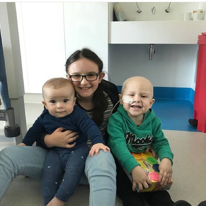 Jackson Pianta with his sister Aroura and brother Riley. 