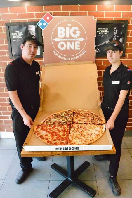 The Big One: Domino's Collie franchisee Zen Frost and team member Zoe Carter. 