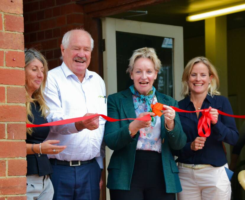 CRVM Group chair Julie Hillier, Collie-Preston MLA Mick Murray, Regional Development minister Alannah MacTiernan and SWDC acting chief executive officer Rebecca Ball opening the new office. Photo: Breeanna Tirant
