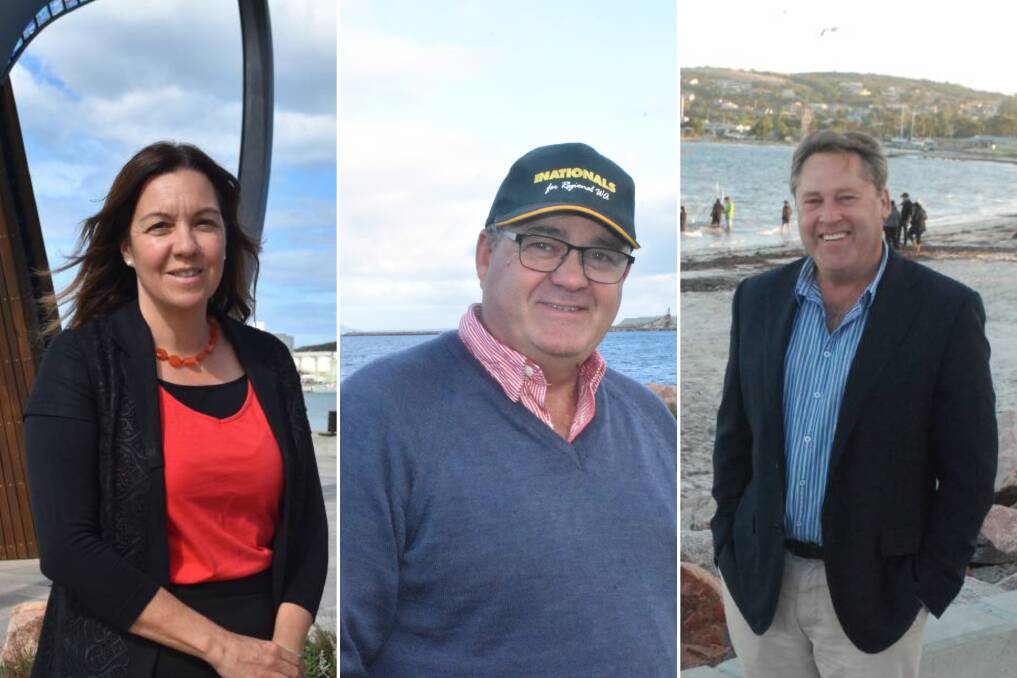 Labor's Shelley Payne, The Nationals' John Hassell and Liberal MP Rick Wilson are all running for the seat of O'Connor in the May 18, federal election. Photos: Jake Dietsch and Supplied.