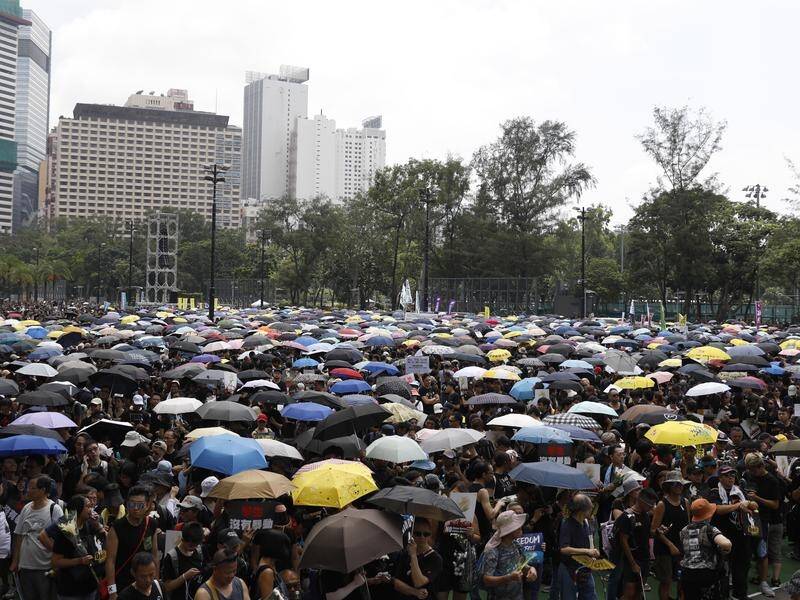 Protesters in Hong Kong are rallying to demand the territory's leader Carrie Lam resign.