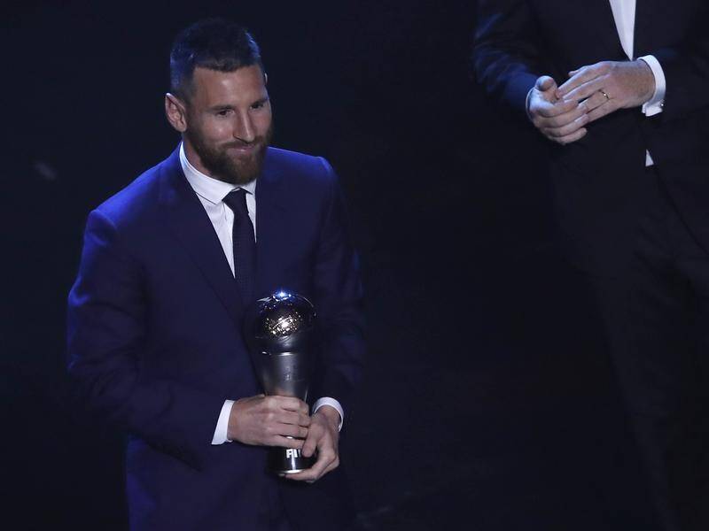 Barcelona's Lionel Messi was named the top men's player at the FIFA's awards ceremony in Milan.