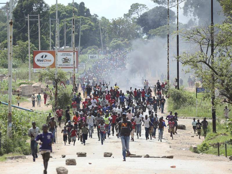 Protests have broken out in the Zimbabwe capital Harare over fuel price hikes.