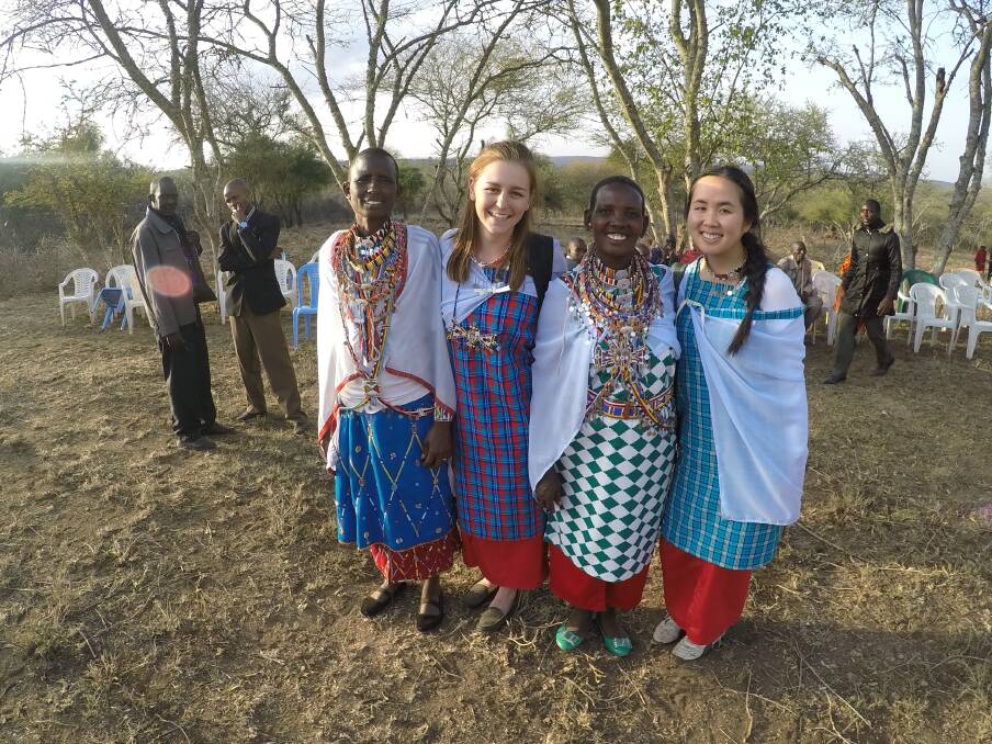 Traditional fashion: Lauren Jackson immersed herself in the local tribal culture. 