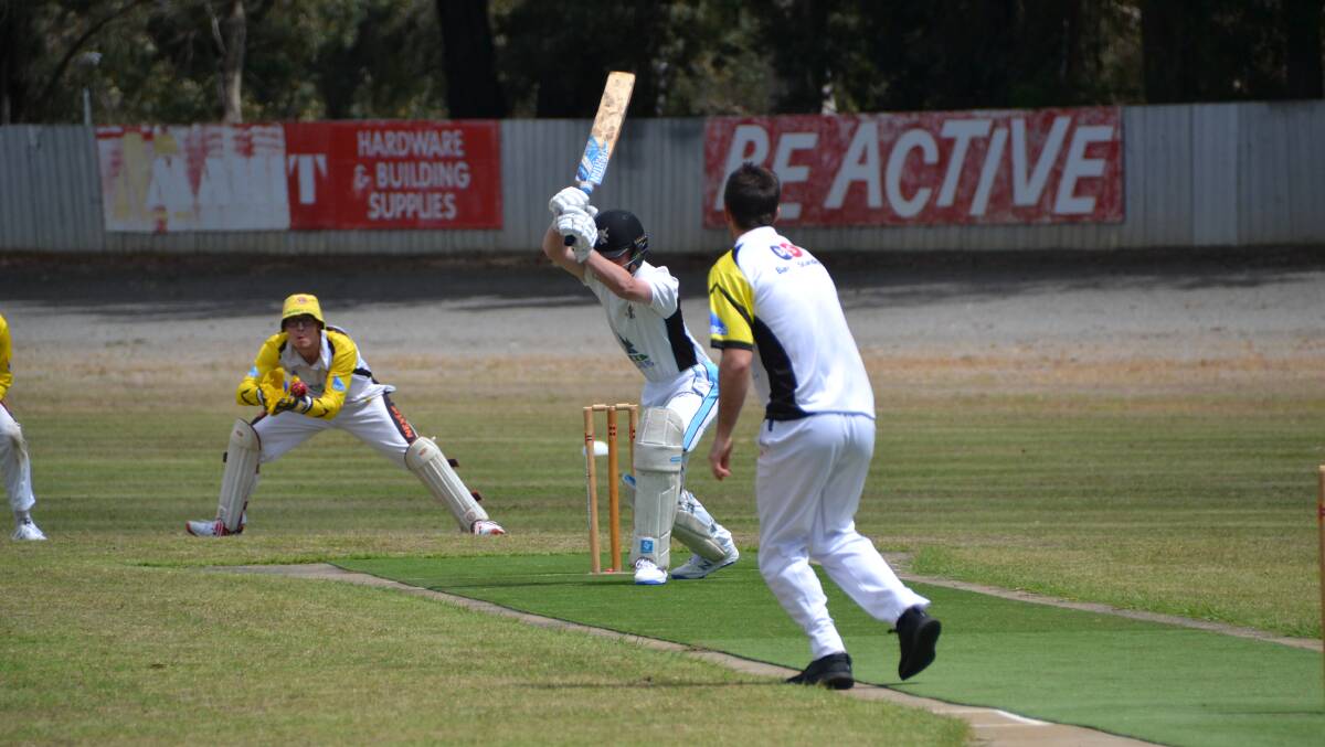Tight tussle: Jarved Dallywater in his opening bat. Photo: Taylar Amonini.