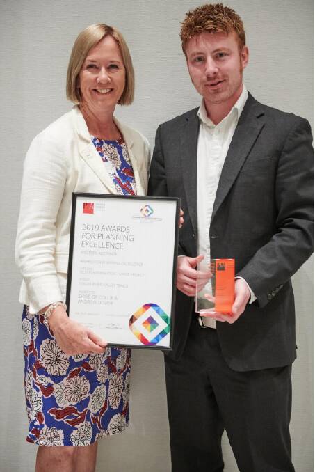 Award winner: Shire of Collie staff member Andrew Dover accepting the award. Photo: Supplied.