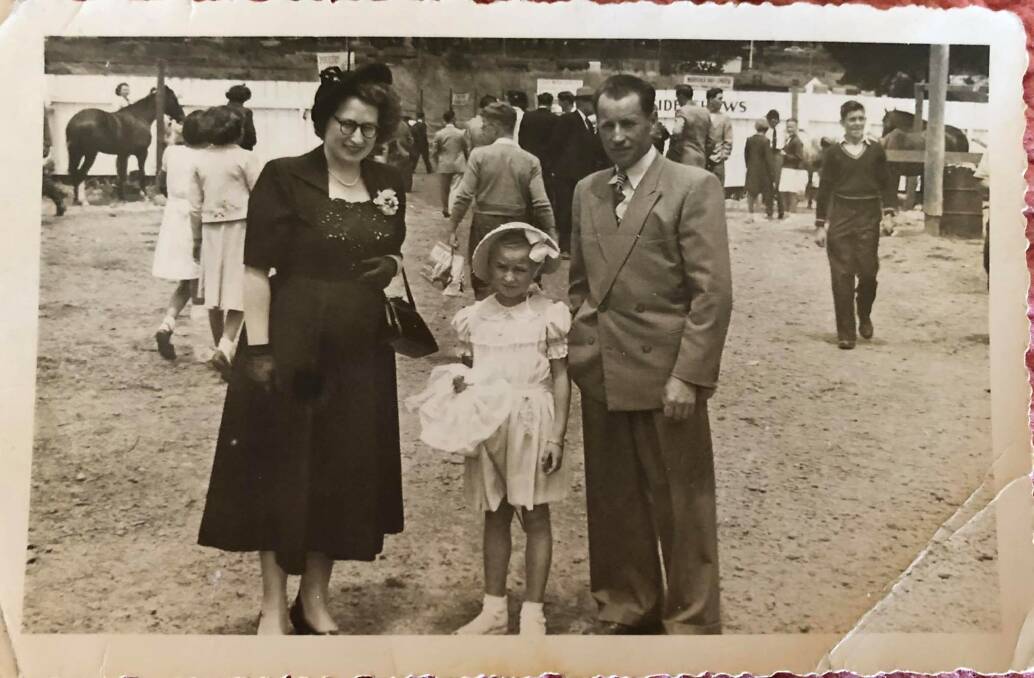 Historic show: Irena, Krystyna and Michal Bolak at the show in 1954. Photo: Supplied,.