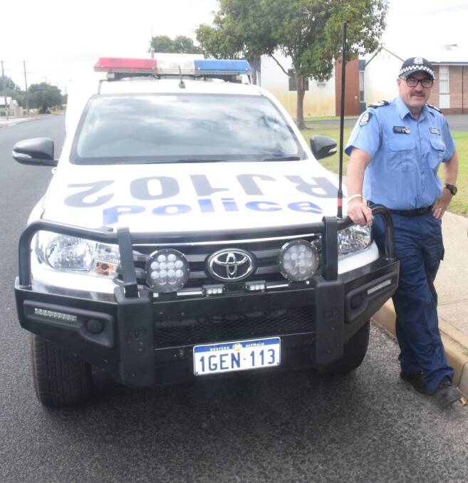 ON THE LOOKOUT: Snr Sgt Heath Soutar is a familiar face in Collie, where he is the officer in charge at the local police station. Photo: Collie Mail.