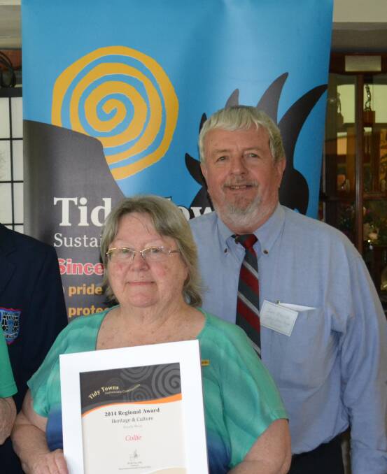 Tidy Town: Collie Heritage Group president John Vlasich and Tidy Town Commtitee member Nola Green. Photo: Supplied.