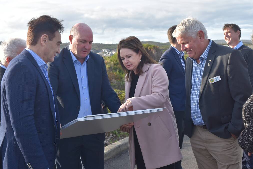 South West Development Commission CEO Mellisa Teede takes a closer look at the plans. Photo: Nicky Lefebvre