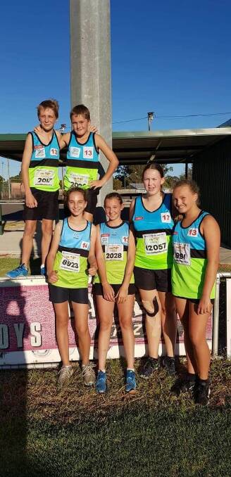 Young stars: Under 13 to U16 Collie River Valley Little Athletics members. Photo: supplied.