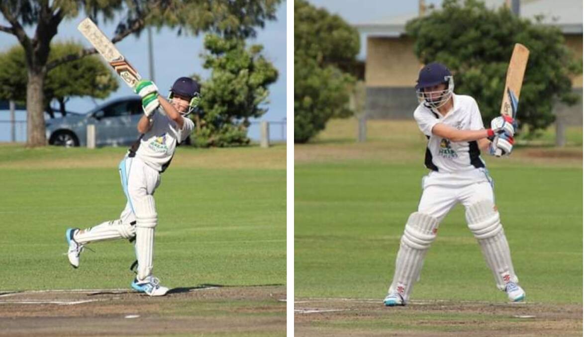 Double trouble: Max Ireland and Zac Reuben smashing some runs out. Photos: supplied.