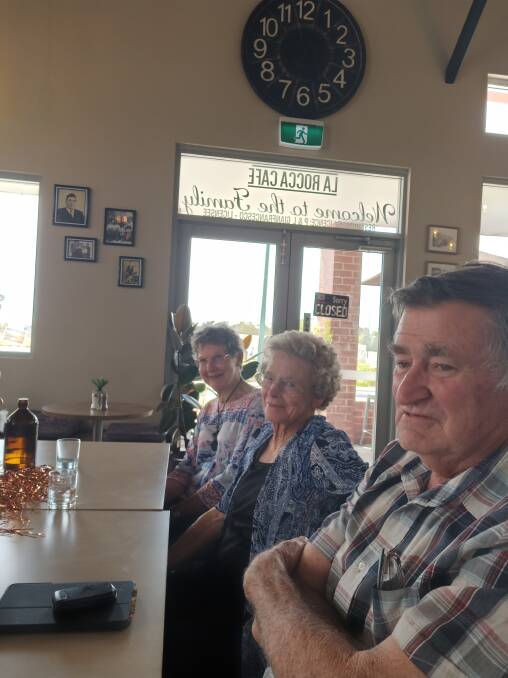 Enjoying lunch at La Rocca Café in Australind as part of the Seniors Week trip recently were Lyn White, Shirley Plank and Peter Manual.
