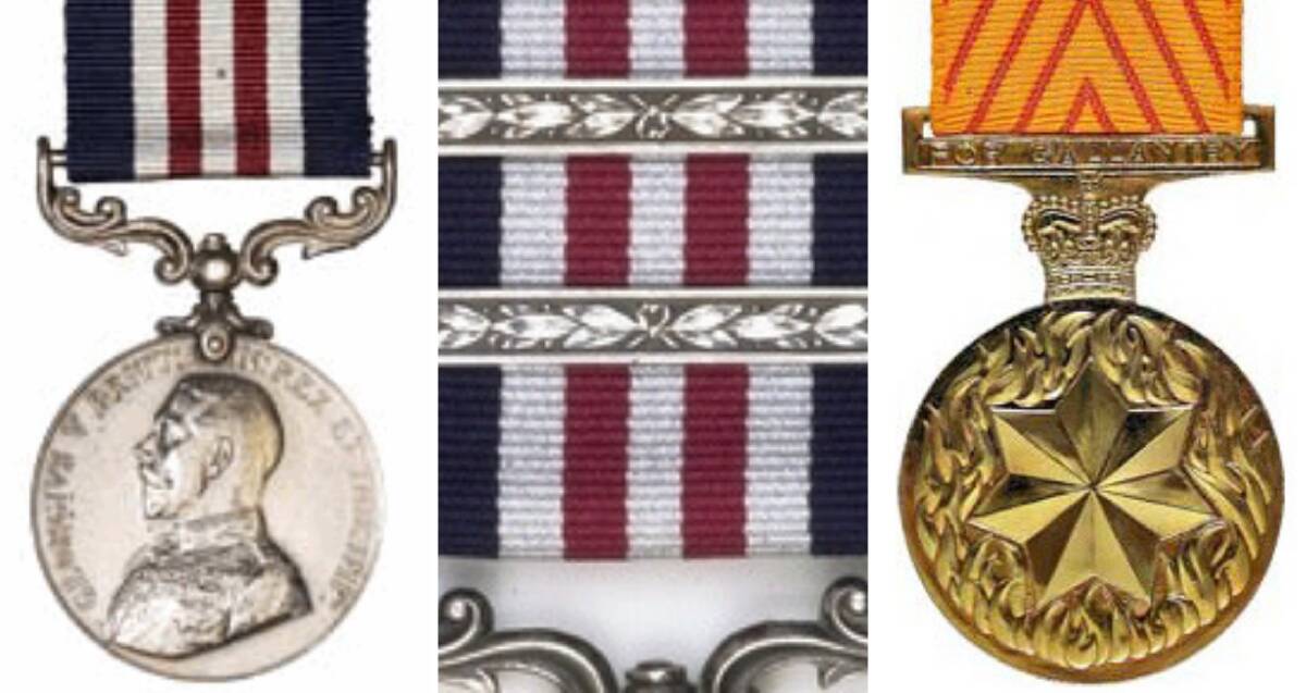Military decorations: The Military Medal; the Military Medal with Bar 2; and the Medal for Gallantry. Photos: Supplied. Part 3 will be continued in next week's 'Did You Know' column in the Collie Mail.