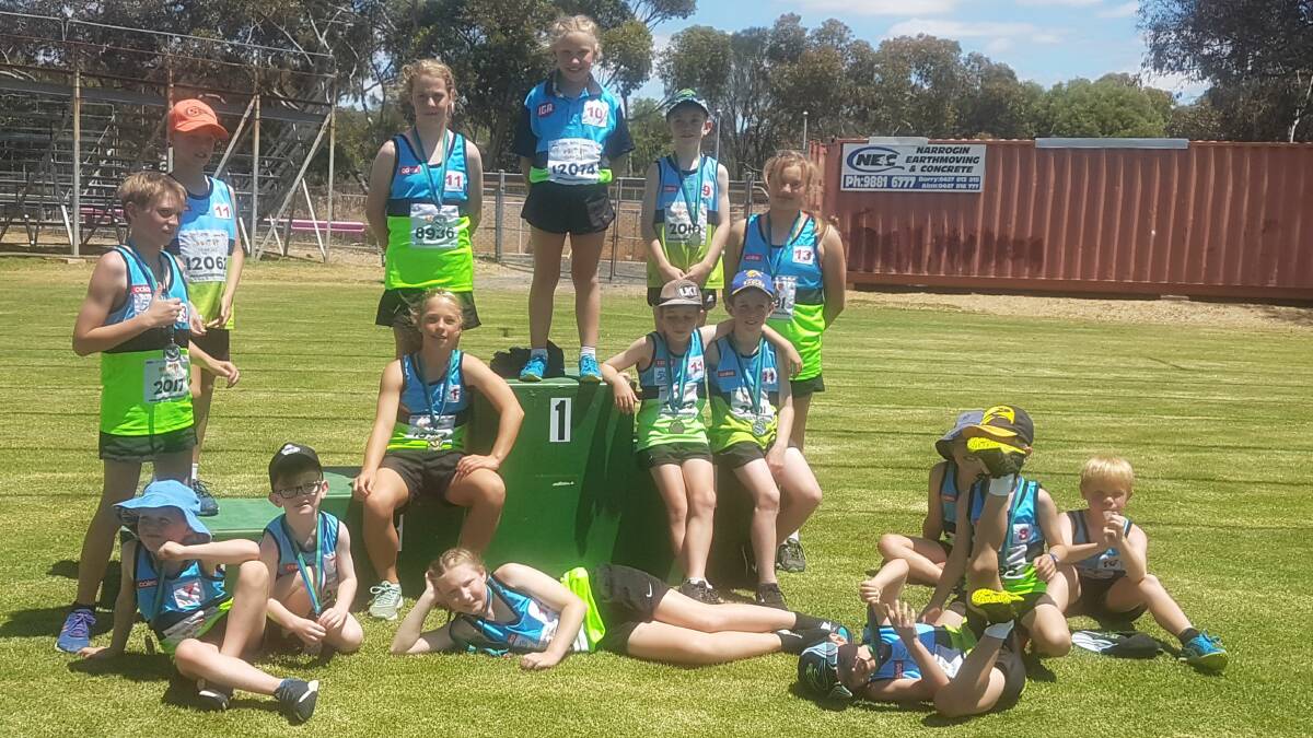 Twelve out of the 16 Collie athletes who attended the Narrogin Multi event, coming away with a huge medal haul of 12.