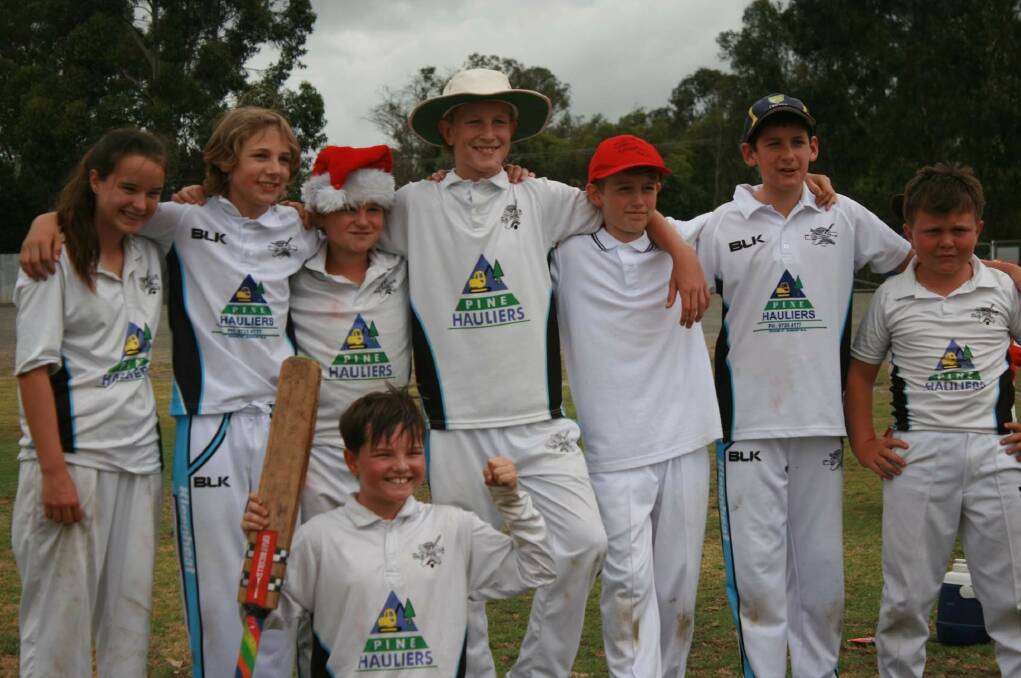 Sitting pretty: Collie Year 7s team who currently sit in top spot on the Busselton Districts Junior Cricket Association ladder. Photo: Supplied.