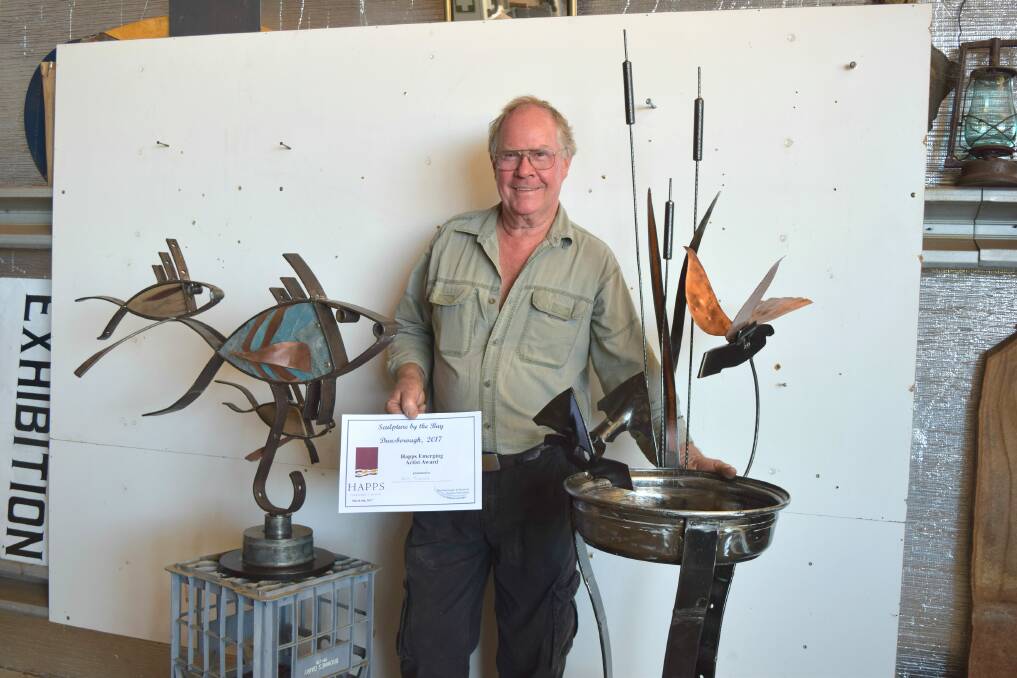 Recycling old pieces into art: Artist Bob Turner recently won an award for his unique artwork. Photo: Shannon Wood. 